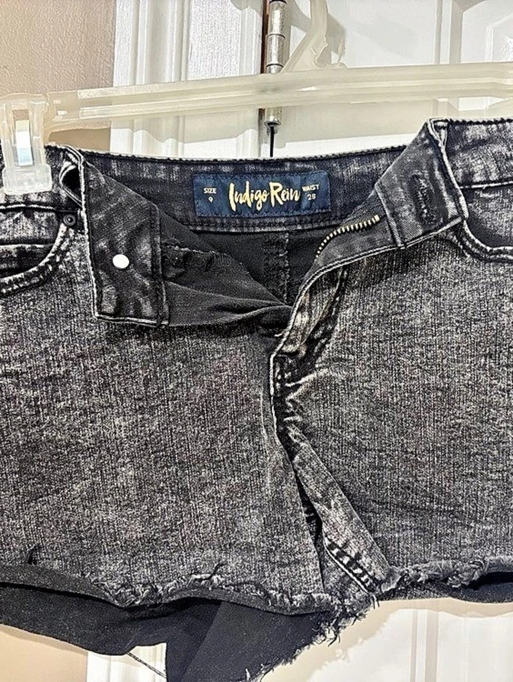 Distressed Jean Shorts in Gray Like New